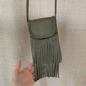Faux Leather Festival Tassle Crossbody Purse